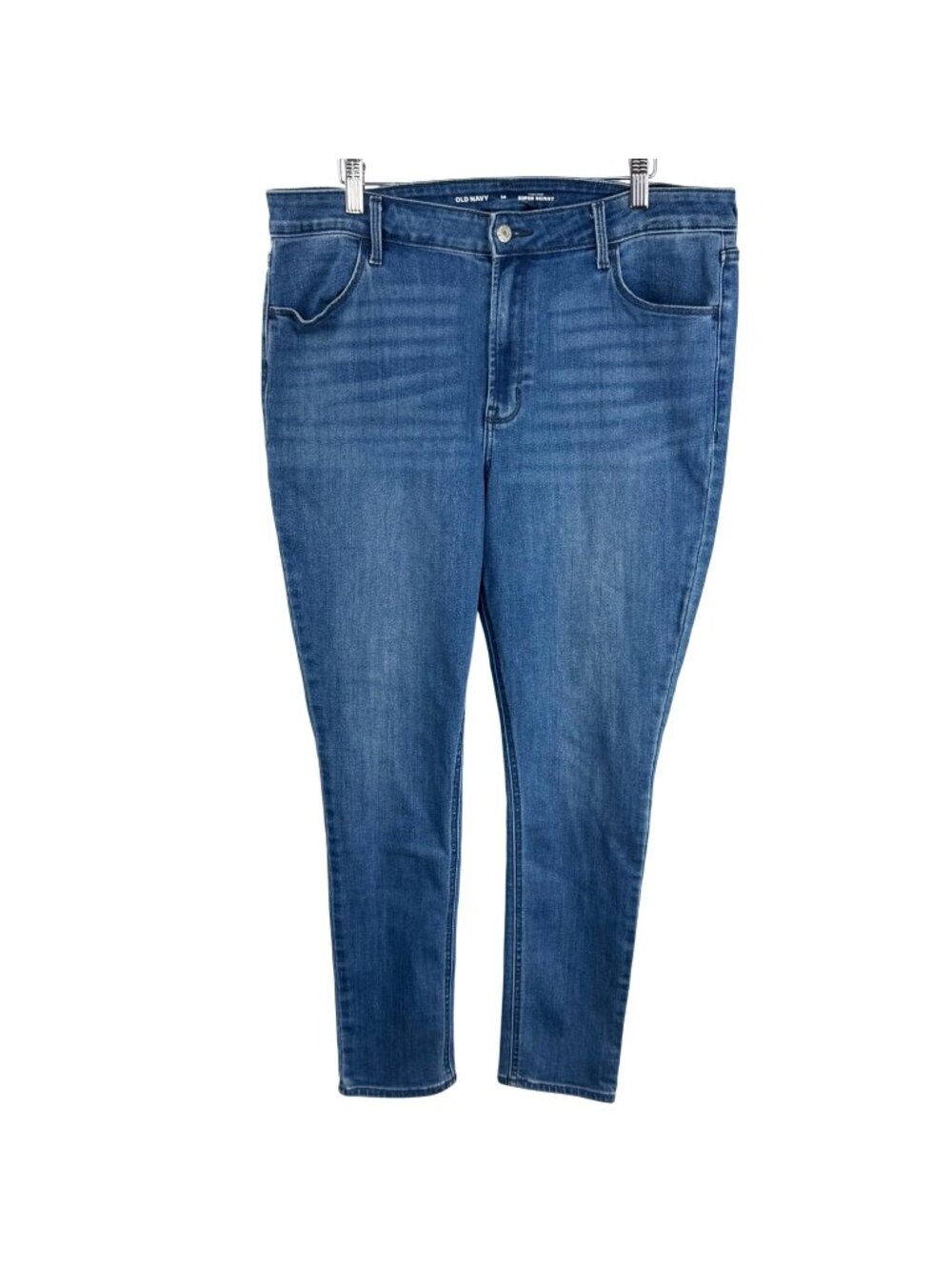 Old Navy Womens High-Rise Super Skinny Jeans Size 14 Blue Stretch Denim